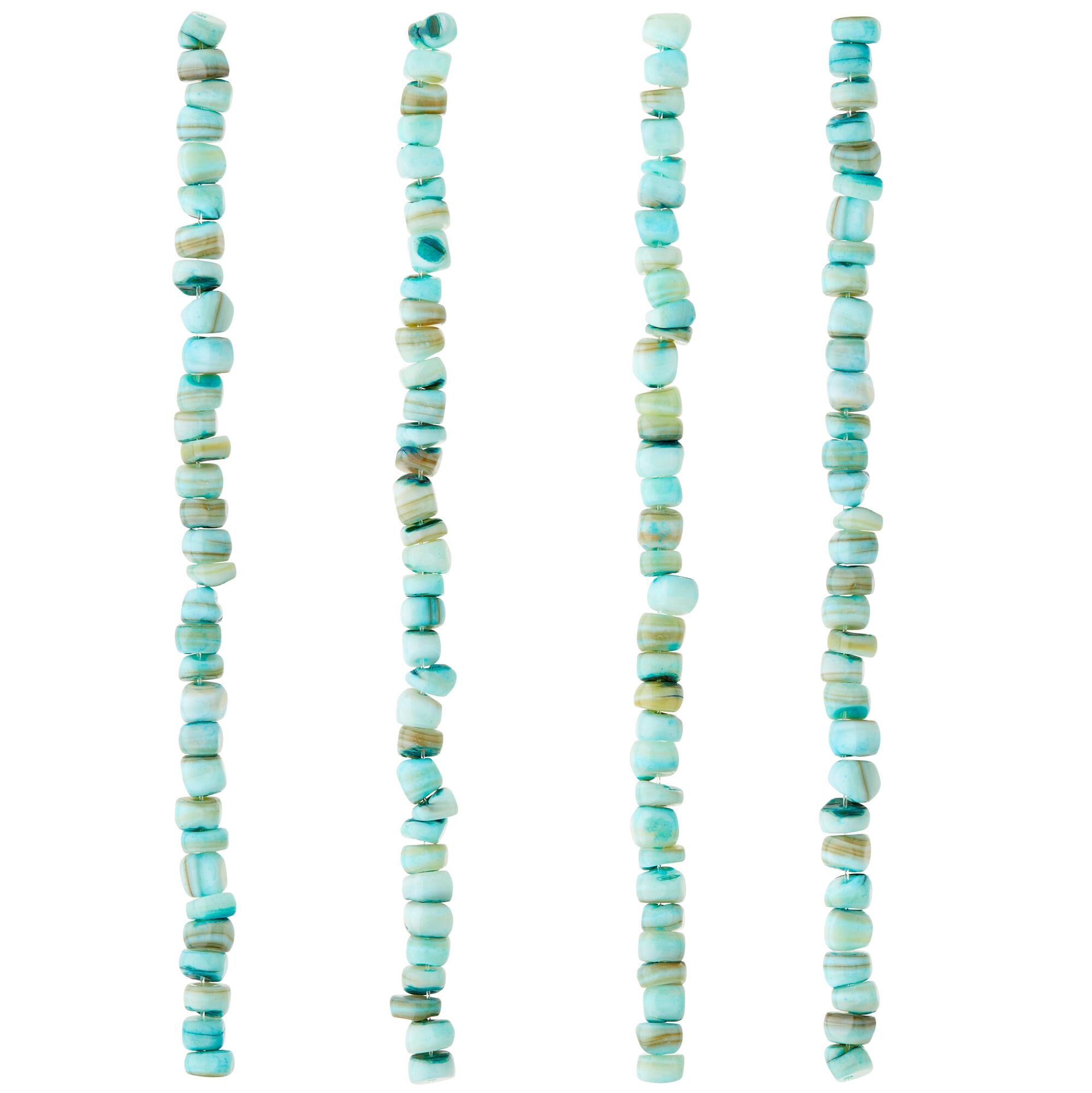 Aqua Shell Chip Beads, 5mm by Bead Landing™